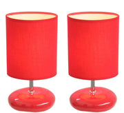 Simple Designs Stonies Small Stone Look Table Bedside Lamp (Set of 2)