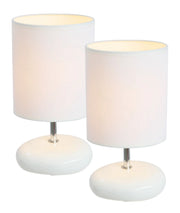 Simple Designs Stonies Small Stone Look Table Bedside Lamp (Set of 2)
