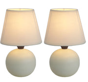 Simple Designs  Mini Ceramic Globe Table Lamp 2 Pack Set