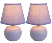 Simple Designs  Mini Ceramic Globe Table Lamp 2 Pack Set