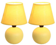Simple Designs  Mini Ceramic Globe Table Lamp 2 Pack Set