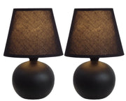Simple Designs  Mini Ceramic Globe Table Lamp 2 Pack Set