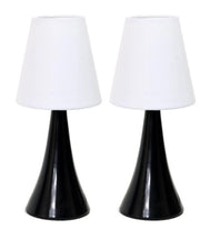 Simple Designs Valencia Colors Mini Touch Table Lamp Set with Fabric Shades (Set of 2)