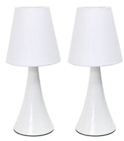 Simple Designs Valencia Colors Mini Touch Table Lamp Set with Fabric Shades (Set of 2)
