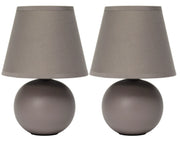 Simple Designs  Mini Ceramic Globe Table Lamp 2 Pack Set