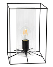 Lalia Home Framed Table Lamp with Clear Cylinder Glass Shade