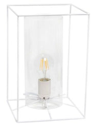 Lalia Home Framed Table Lamp with Clear Cylinder Glass Shade