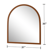 417385671 Arched Walnut Framed Bathroom Mirror
