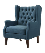 417386111 Blue Tufted Wingback Chair