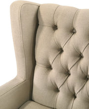 417386181 Beige Tufted Wingback Chair
