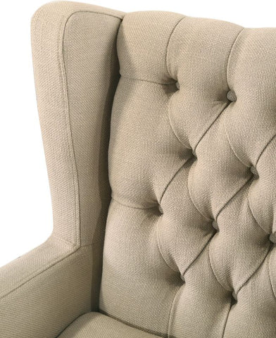 417386181 Beige Tufted Wingback Chair