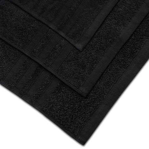 417385521 Black Cotton Bath Towel Set