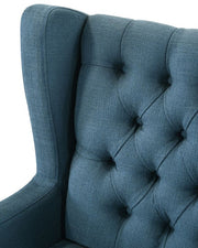 417386131Blue Tufted Wingback Chair
