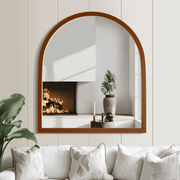 417385781 Arched Walnut Bathroom Mirror