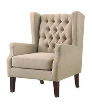 417386161 Beige Tufted Wingback Chair