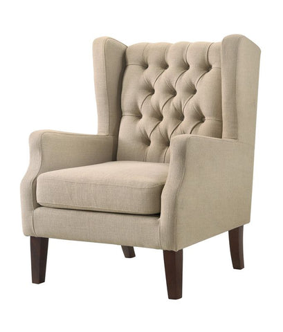 417386161 Beige Tufted Wingback Chair