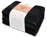417385751 Black Cotton Bath Towel Set