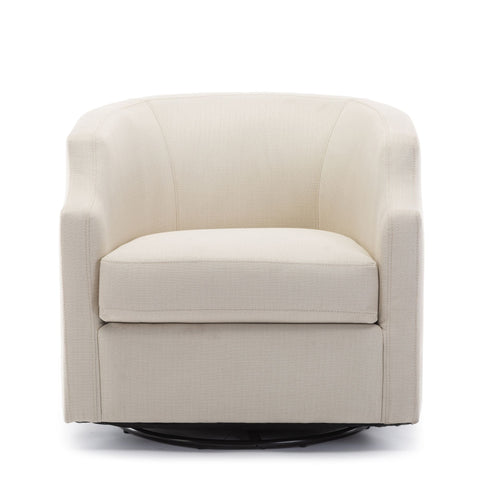 460581641 Isabelle Linen Swivel Glider Barrel Chair