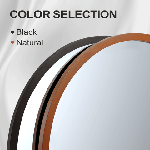 417385631 Arched Walnut Framed Bathroom Mirror