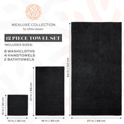 417385531Black Cotton Bath Towel Set